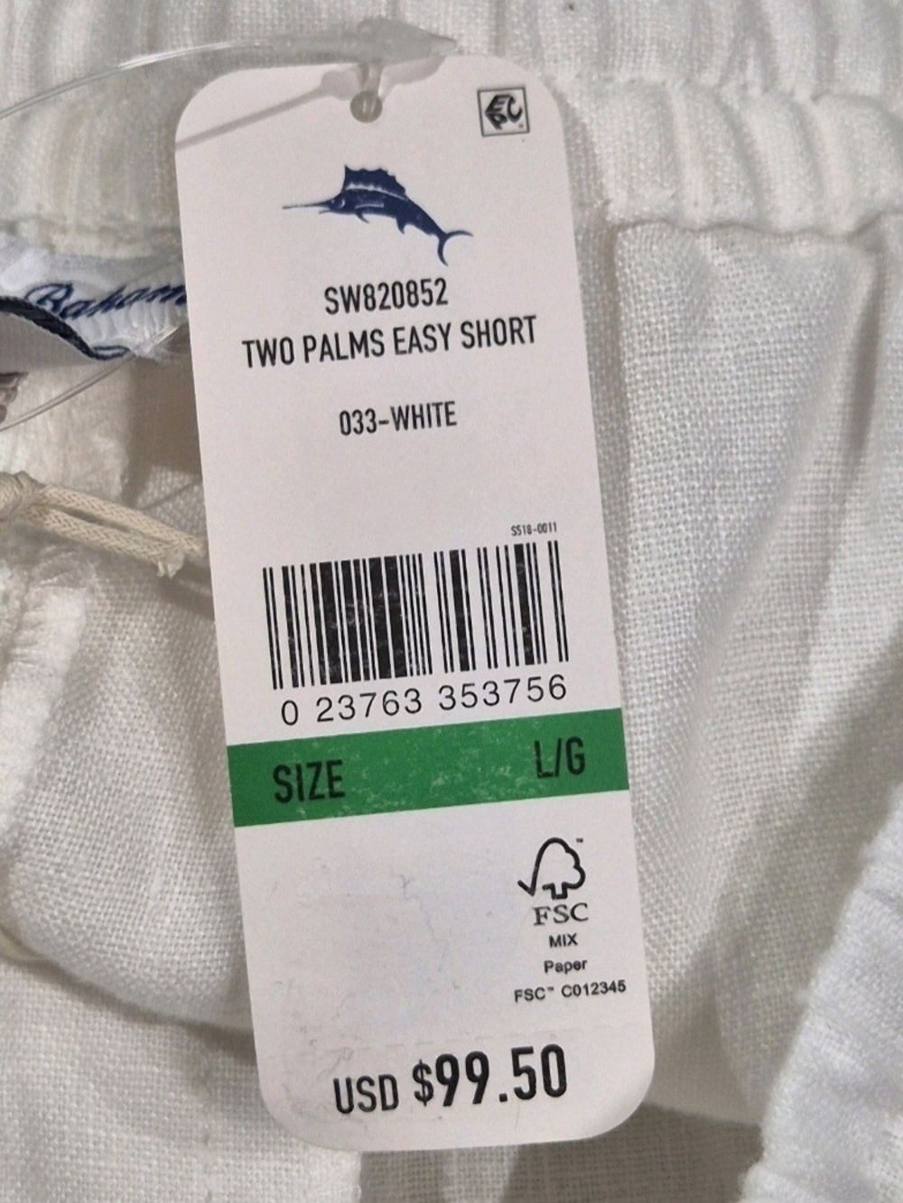 Tommy Bahama Linen Shorts Womens Size L Large Two Palms High-Rise White 65 - Picture 12 of 12